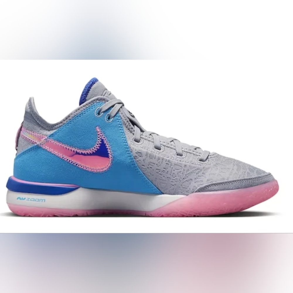 Nike LeBron James NXXT Gen Shoes - Wolf Grey / Pink Spell / Hyper Royal - Picture 4 of 5